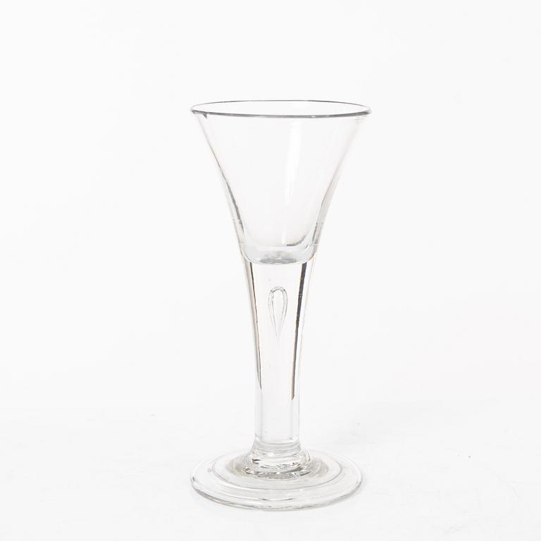 Six glass items, 18th-19th Century.