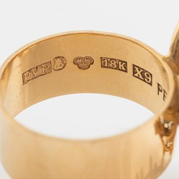 Peter von Post, gold and smoky quartz ring.