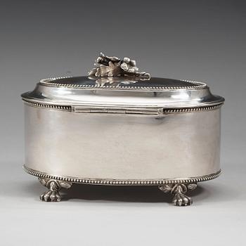 A Swedish 18th century silver sugar-casket, marks of Petter Eneroth, Stockholm 1790.