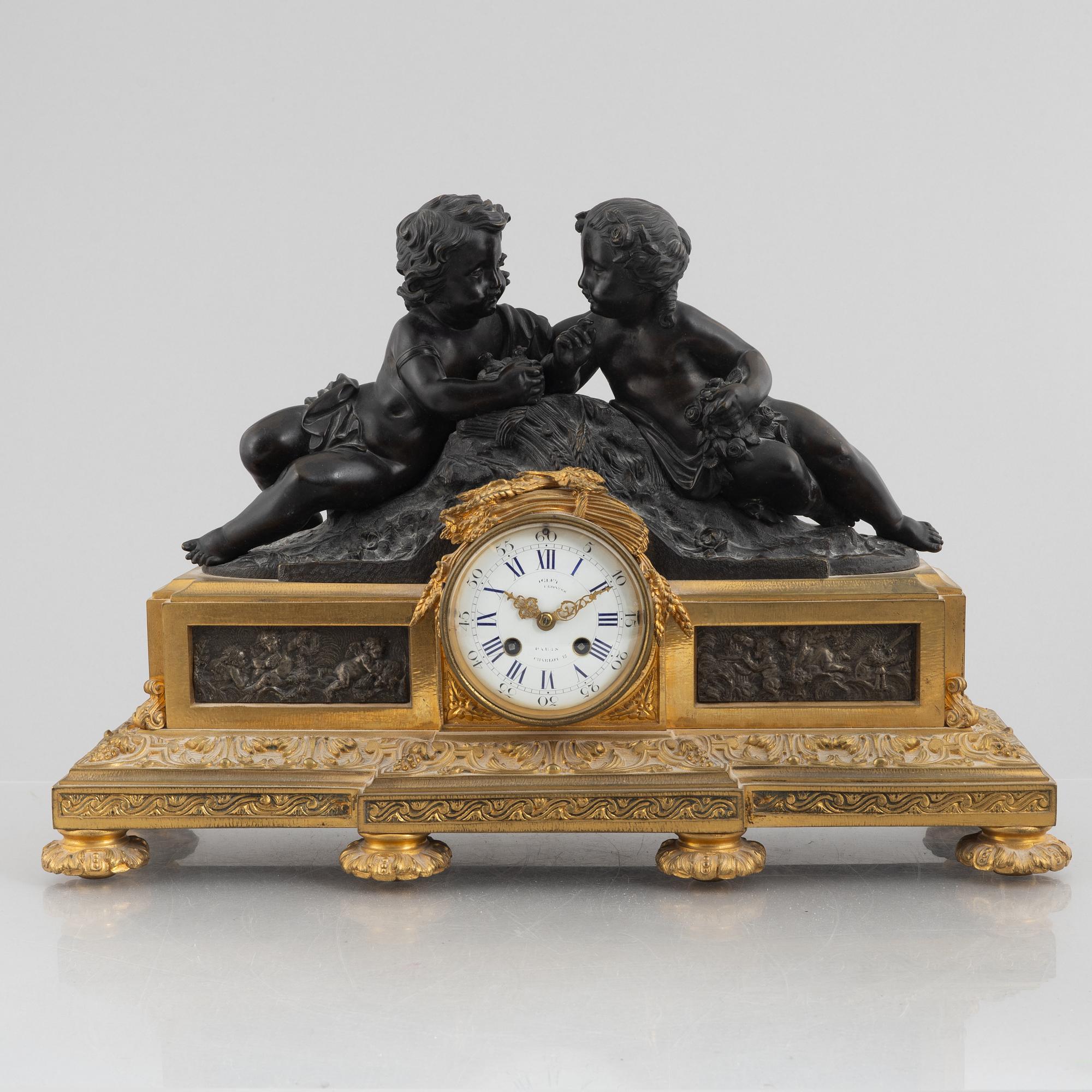 A French mantle clock, mid19th century.