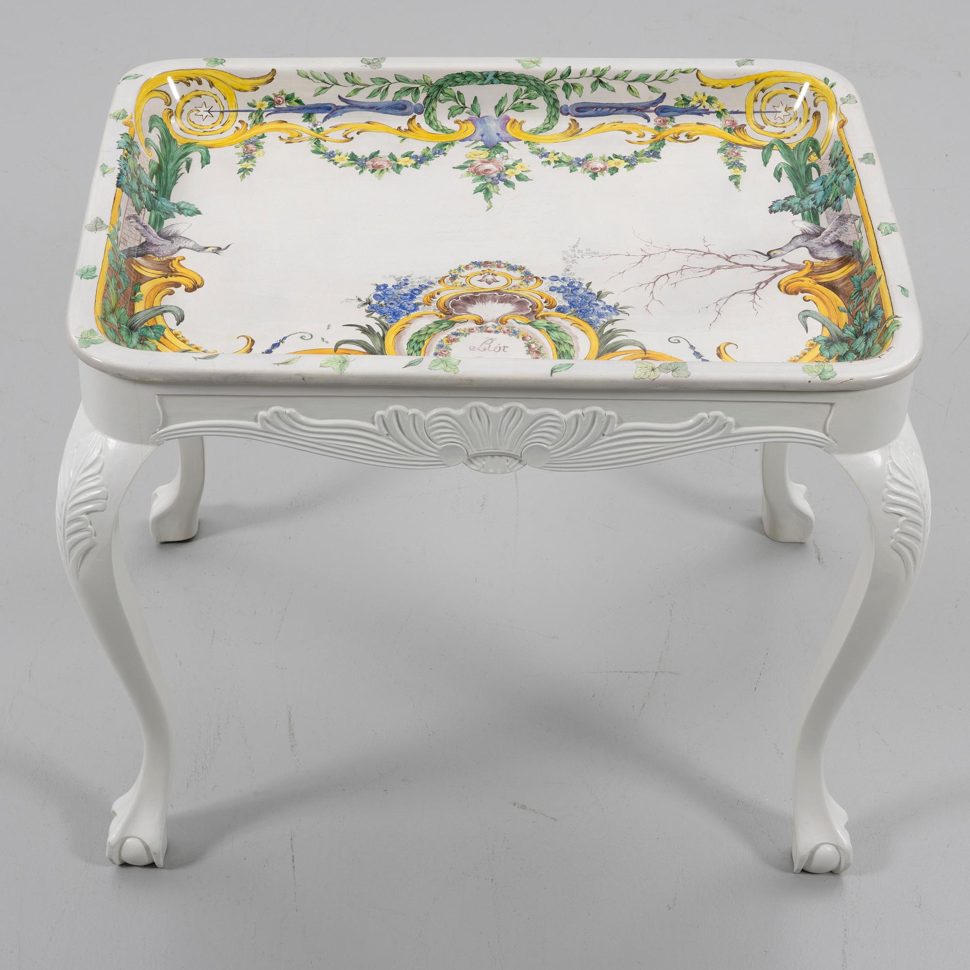 Brick table, faience, after Rörstrand, 1929.