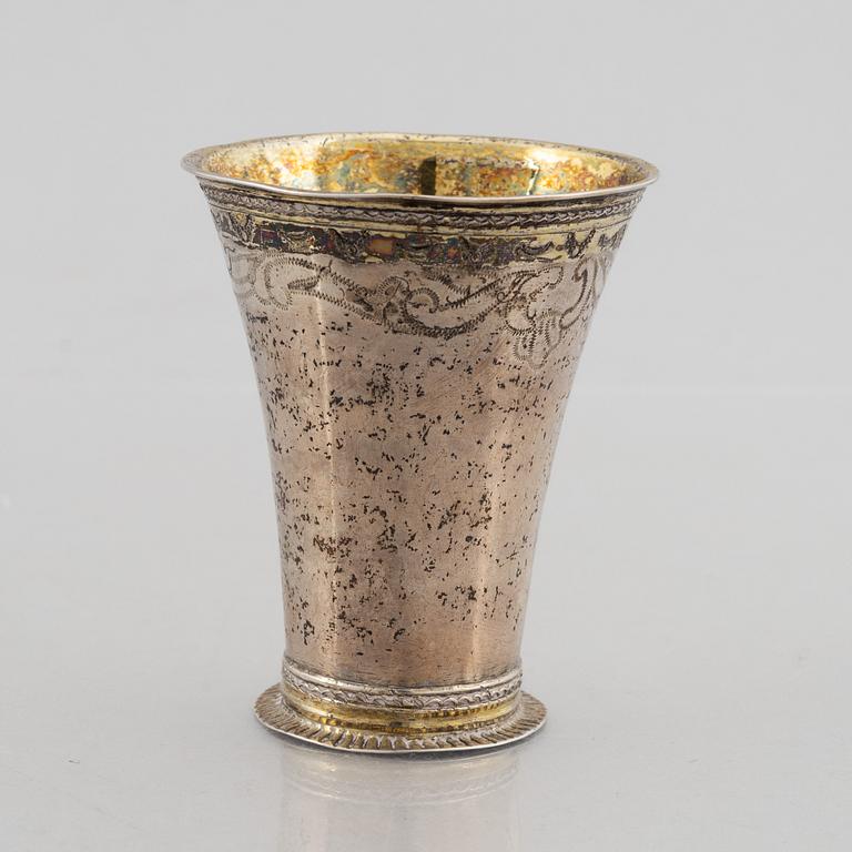 A Swedish Parcel Gilt Silver Beaker, mark of Ferdinand Sehl the Youngest, Stockholm (active 1756-1780).