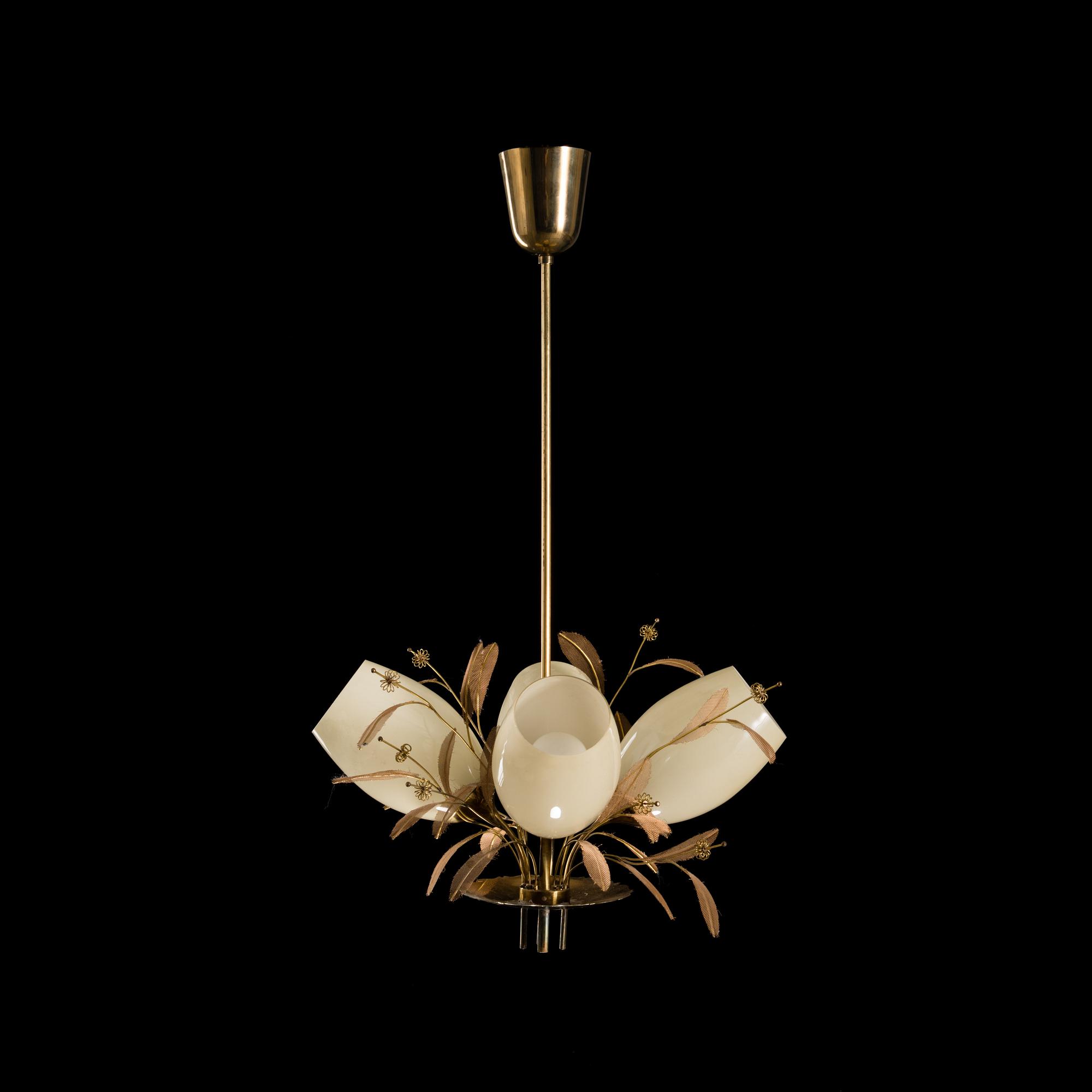 A 'Bridal bouquet' mid-20th century ceiling light model 9029/4 for Taito, Finland.