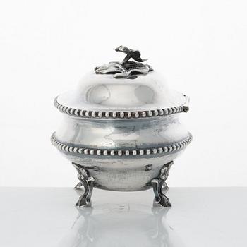 A Swedish Rococo silver sugar casket, mark of Anders Schotte, Uddevalla 1787.