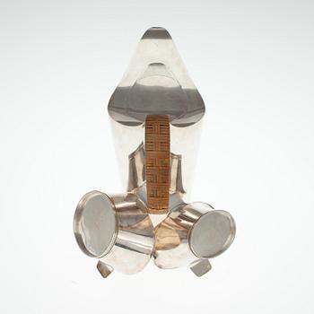 KAFFESERVIS, 3 delar, silver design Tore Eld, Göteborg 1954. vikt 983 g.