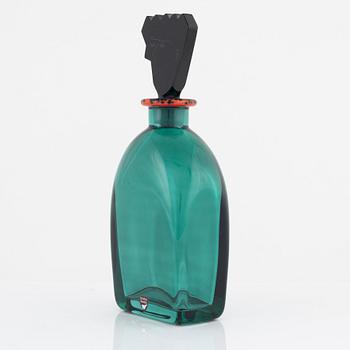 Erika Lagerbielke, a glass decanter with stopper, Orrefors, Sweden, 1988.