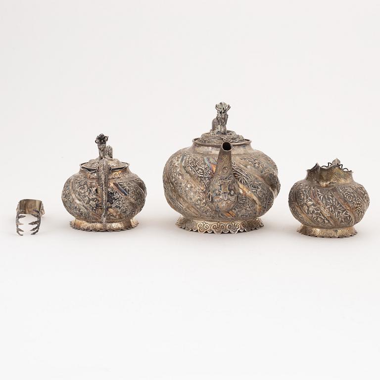 A Chinese Export silver tea service, unidentified maker's mark, 20th Century.