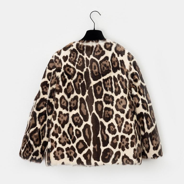 Giambattista Valli, a leaopard print goat fur jacket, Italian size 38.