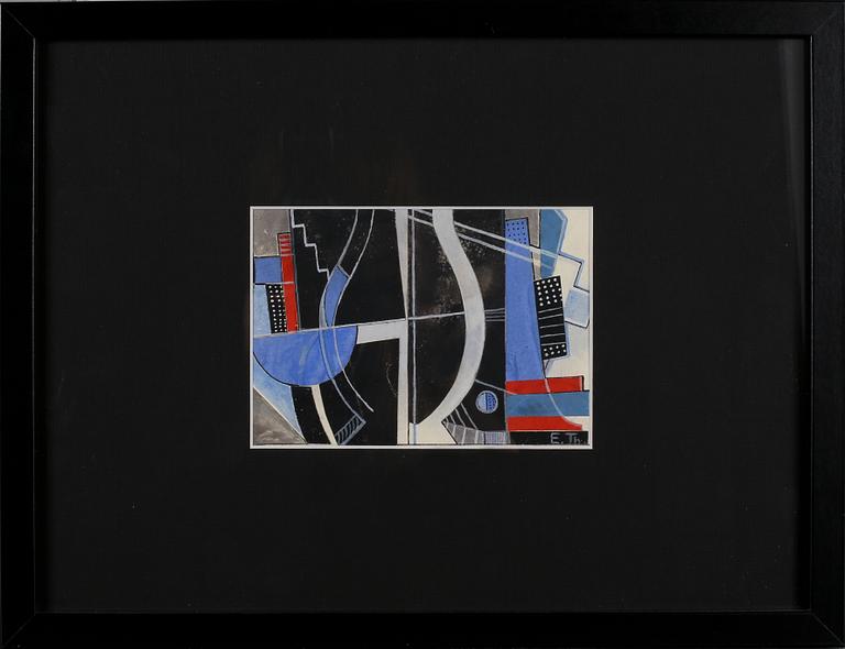 ESAIAS THORÉN, blandteknik/collage, signerad, 1920-tal.