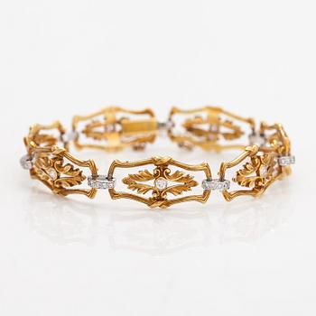 Armband, 18K guld och diamanter ca 0.56 ct totalt. Storbritannien.