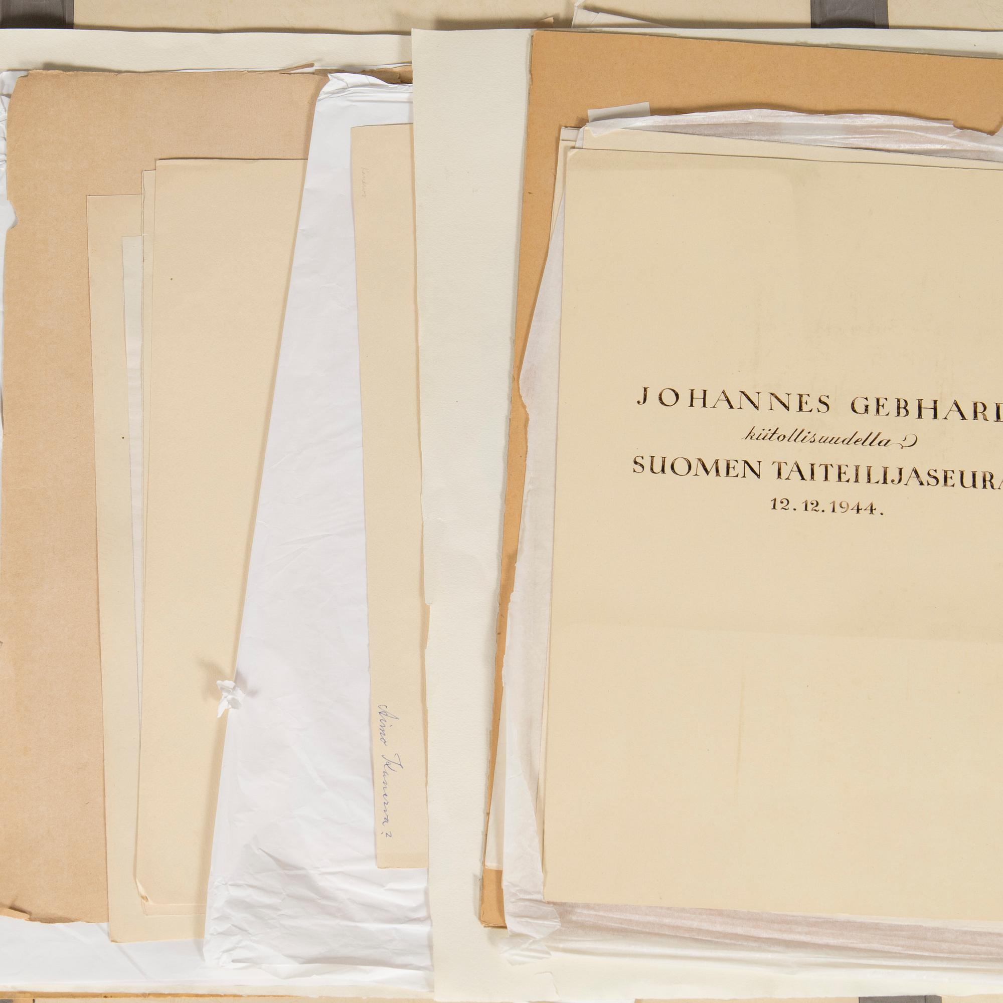 Konstnärsmapp med arbeten av olika finska konstnärer, 1944.