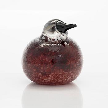 Oiva Toikka, A glass bird, 'Rosy Finch' signed O. Toikka Nuutajärvi.