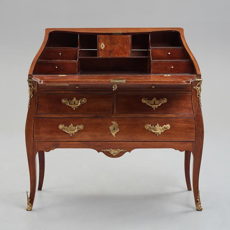 A Swedish Rococo 18th century secretaire in the manner of Lars Nordin (master in Stockholm 1752-73).