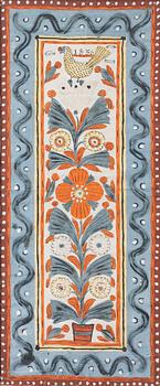 Decorative wall painting, known as “tuppamålning”, Småland, dated 1836.