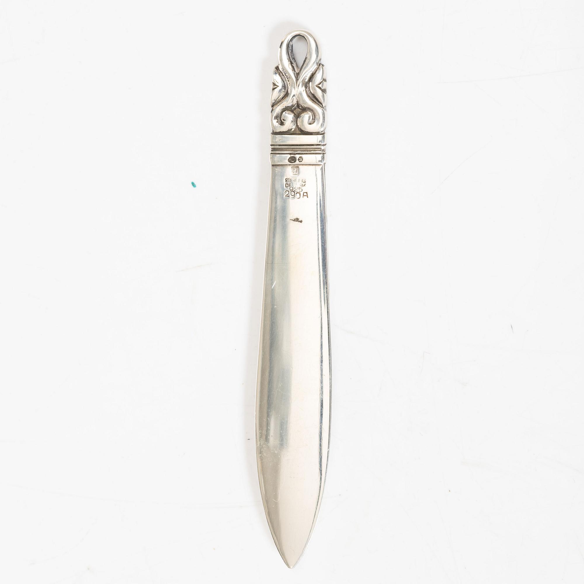Georg Jensen, brevkniv/bokmärke, sterlingsilver, Danmark 1933-44.