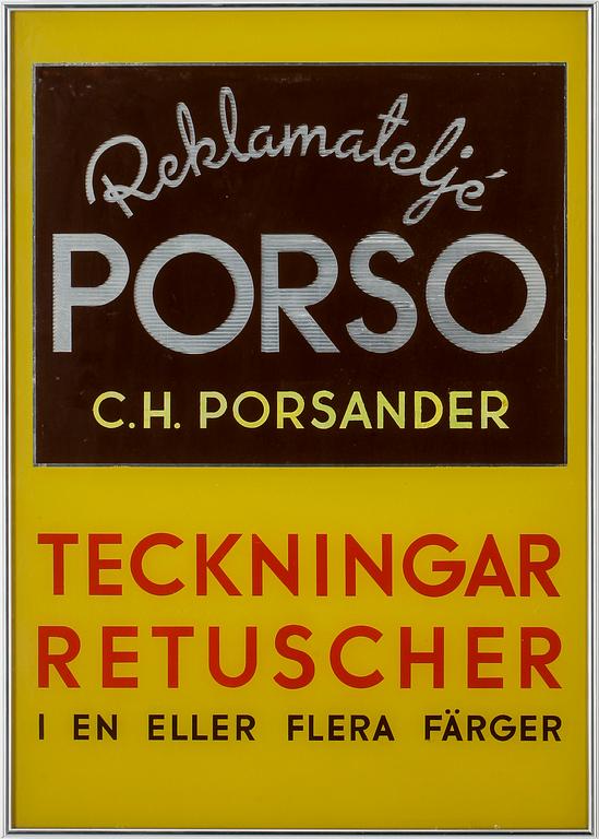 REKLAMSKYLT, omkring 1900-talets mitt.