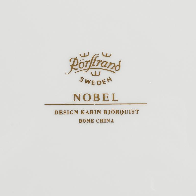 KARIN BJÖRQUIST, plates (14 [11+3] ), bone china, "Nobel Jubilee 1991"+"Nobel", Rörstrand/Gustavsberg.