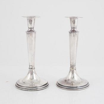 A pair of Swedish silver candlesticks, mark of Tesi, Gothenburg 1957.