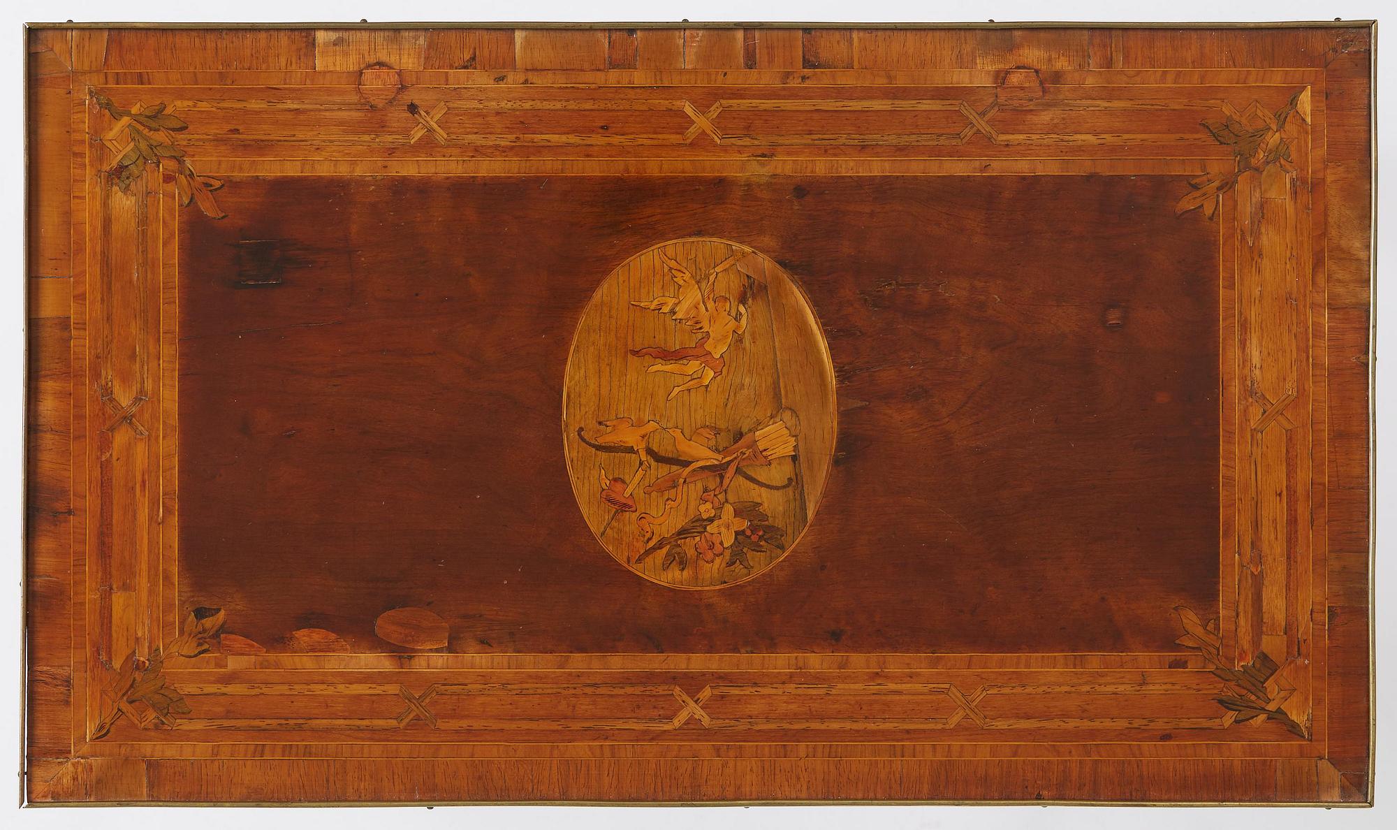 A Gustavian marquetry and gilt brass-mounted table by G. Iwersson (master in Stockholm 1778-1813).