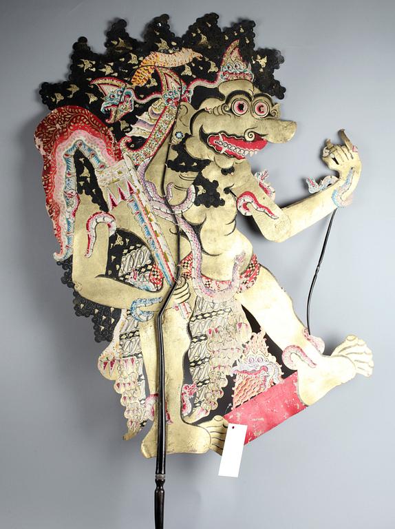 SKUGGSPELSFIGUR, buffelhud, Bali, 1900-talets början.