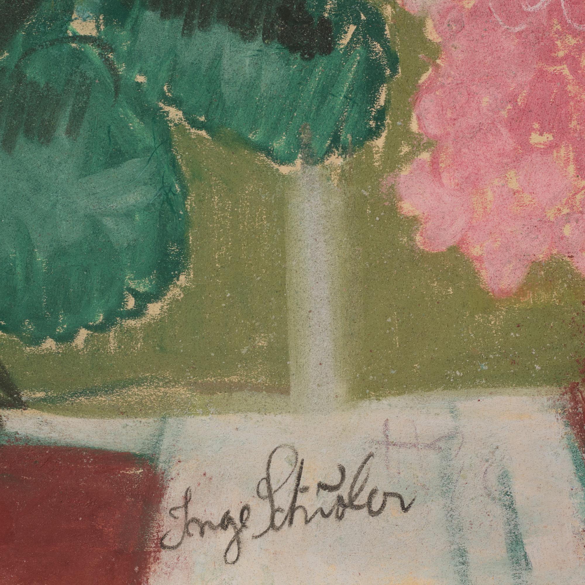 Inge Schiöler, Pelargoniums in the window.