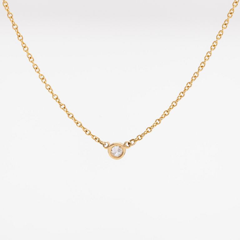 Tiffany & Co, Elsa Peretti, an 18K gold necklace with a ca. 0.05 ct diamond.
