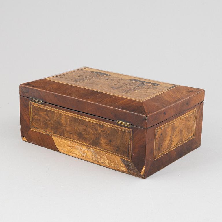 A 19th century wooden box.