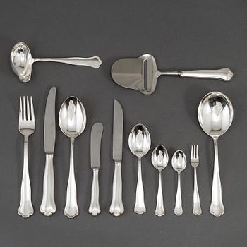 A silver 'Kungsholm' cutlery, GAB and CG Hallberg, Stockholm, some 1967. (108 pc).