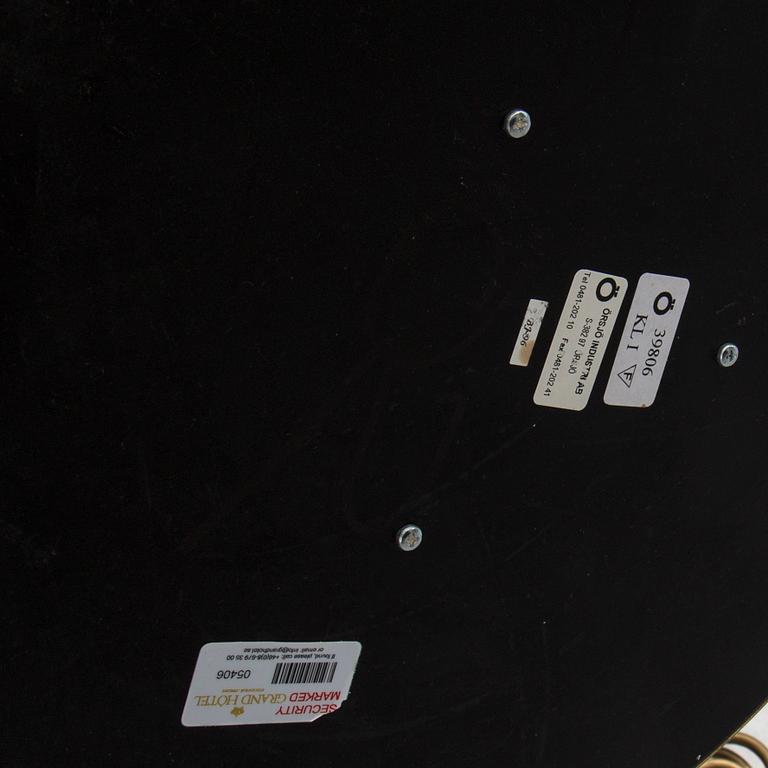 A brass and leather floor light by Örsjö industri, 21st century.