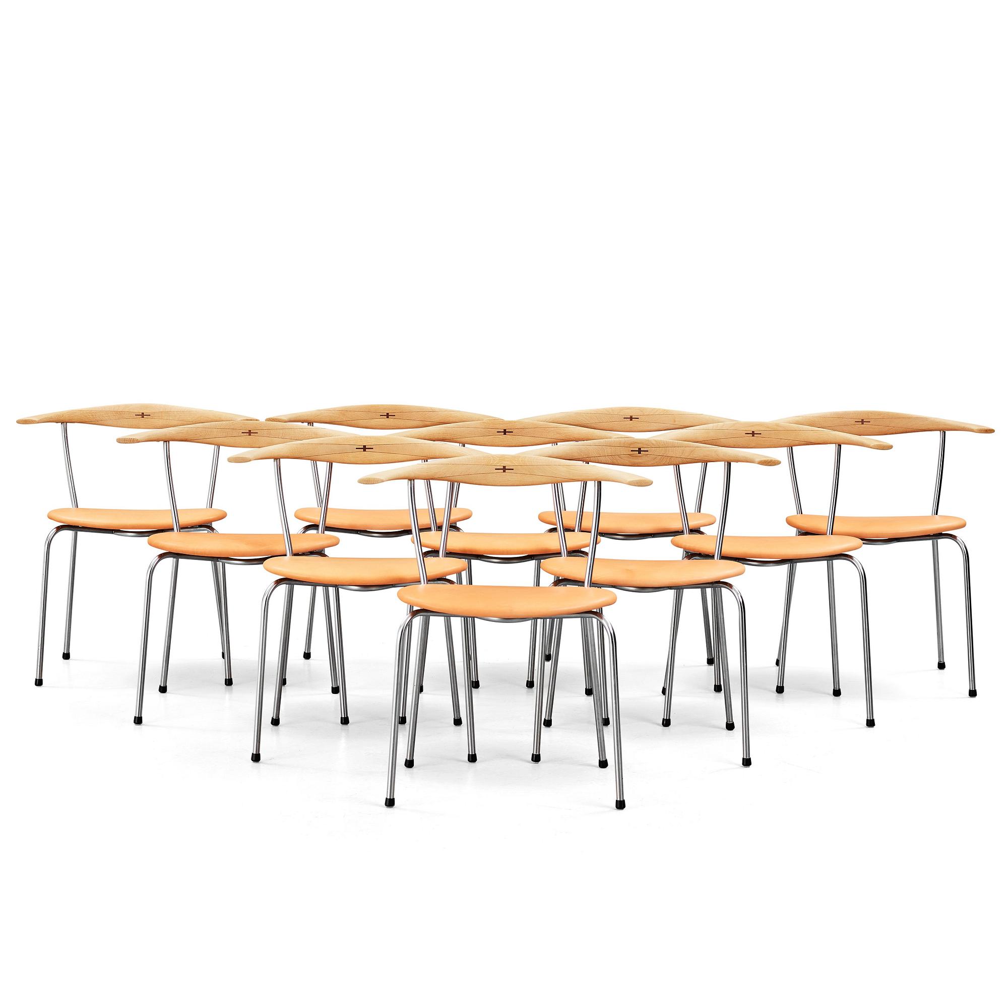 Hans J. Wegner, stolar, 10 st "JH-701", Johannes Hansen, Danmark.