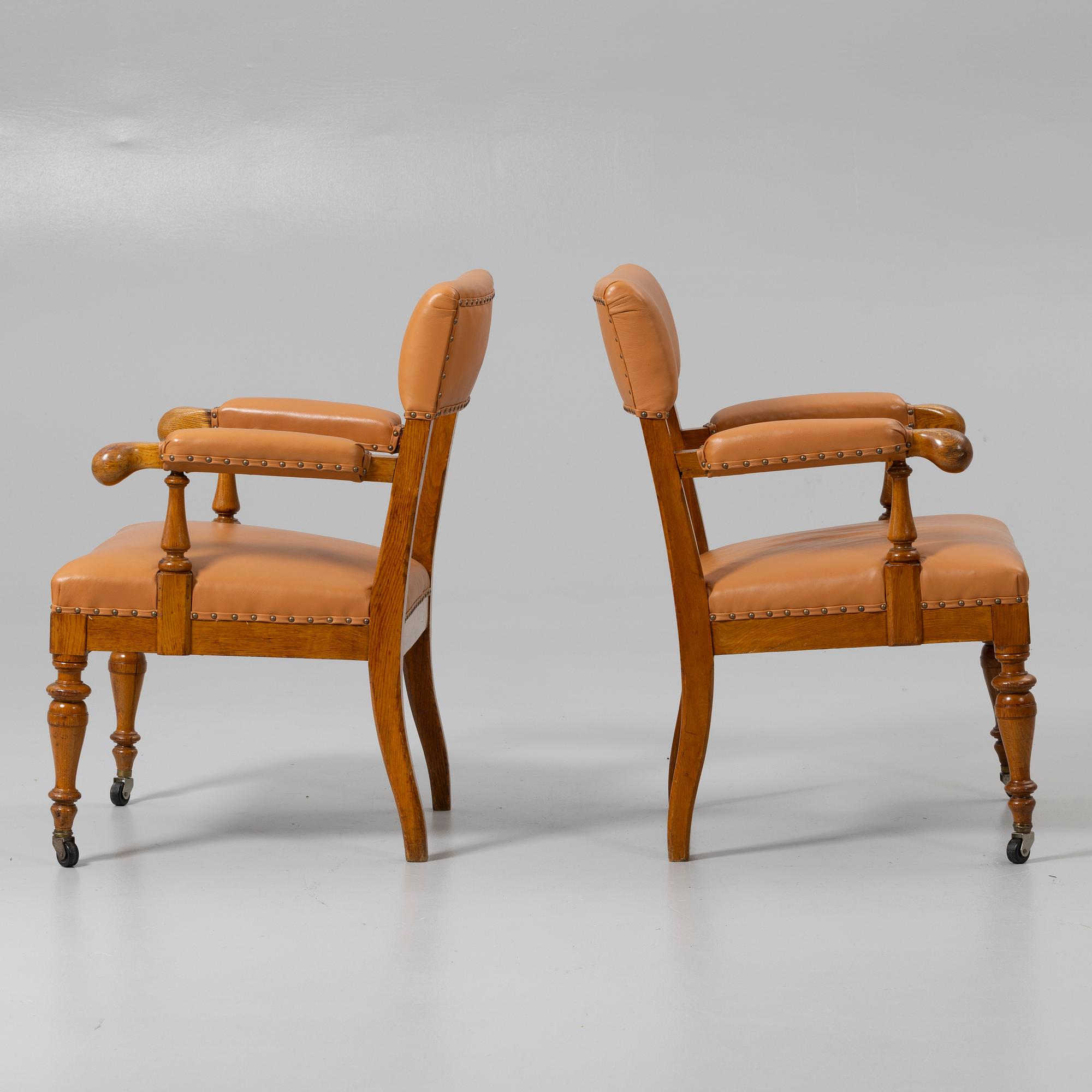 A pair of armchairs, early 20th century.