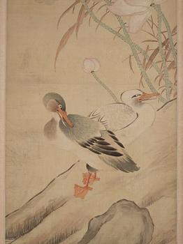 Ma Yuanyu, efter, Änder på klippformation vid lotusdamm, Qingdynastin.