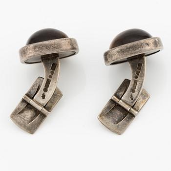 Arvo Saarela, cufflinks, silver with tiger's eye.