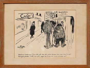 Albert Engström · ALBERT ENGSTRÖM, teckning, signerad.