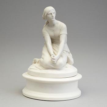 A PARIAN FIGURE and stand, Gustafsberg 1912.