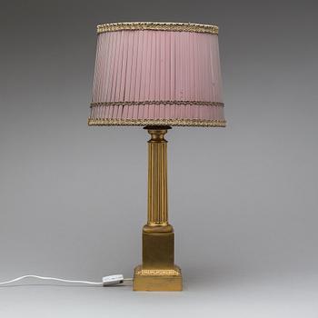 A 19th century brass french Carcel tablelamp.