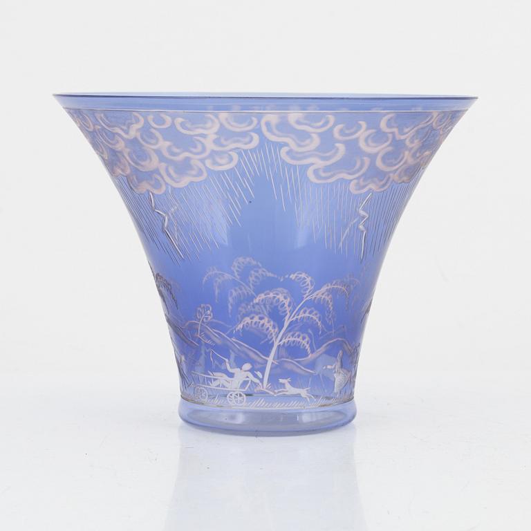 Edward Hald, skål, "Åskväder", Orrefors 1942.