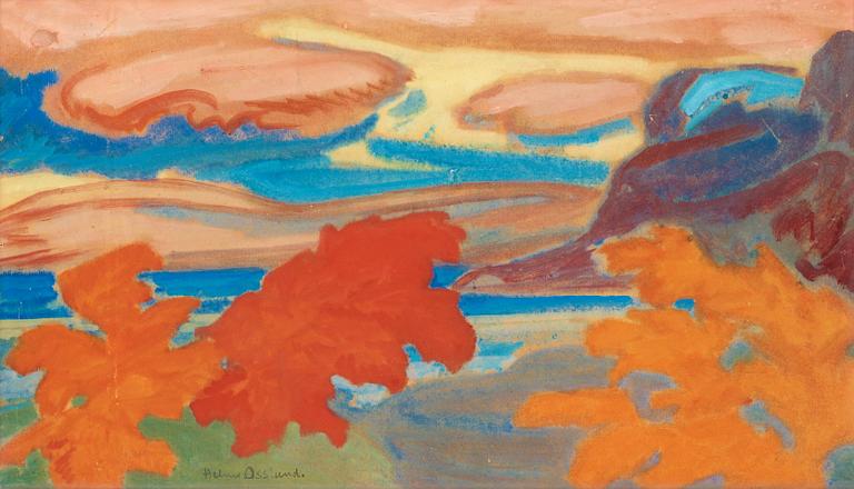 Helmer Osslund, Autumn landscape from the north of Sweden.