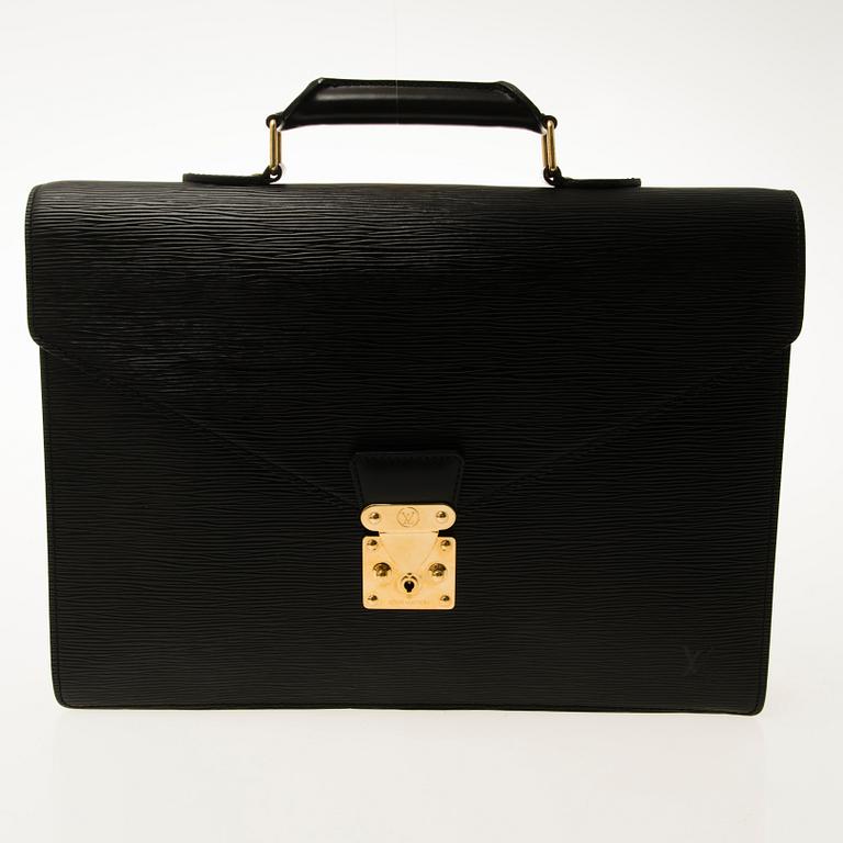 LOUIS VUITTON Black Epi Ambassador Briefcase.