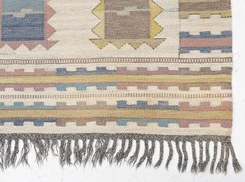 Märta Måås-Fjetterström, a carpet, "Ljusa plador", flat weave, c 257 x 203 cm, signed AB MMF.