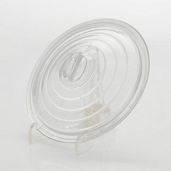 Aino Aalto, A 1940's butter box and plate, "Bölgeblick" for Karhula Glassworks, Finland.