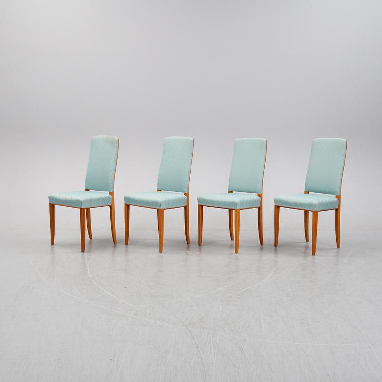 Carl Malmsten, karmstolar, ett par samt stolar, 4 st, "Gustavus", Åfors Möbelfabrik, 1900-talets andra hälft.