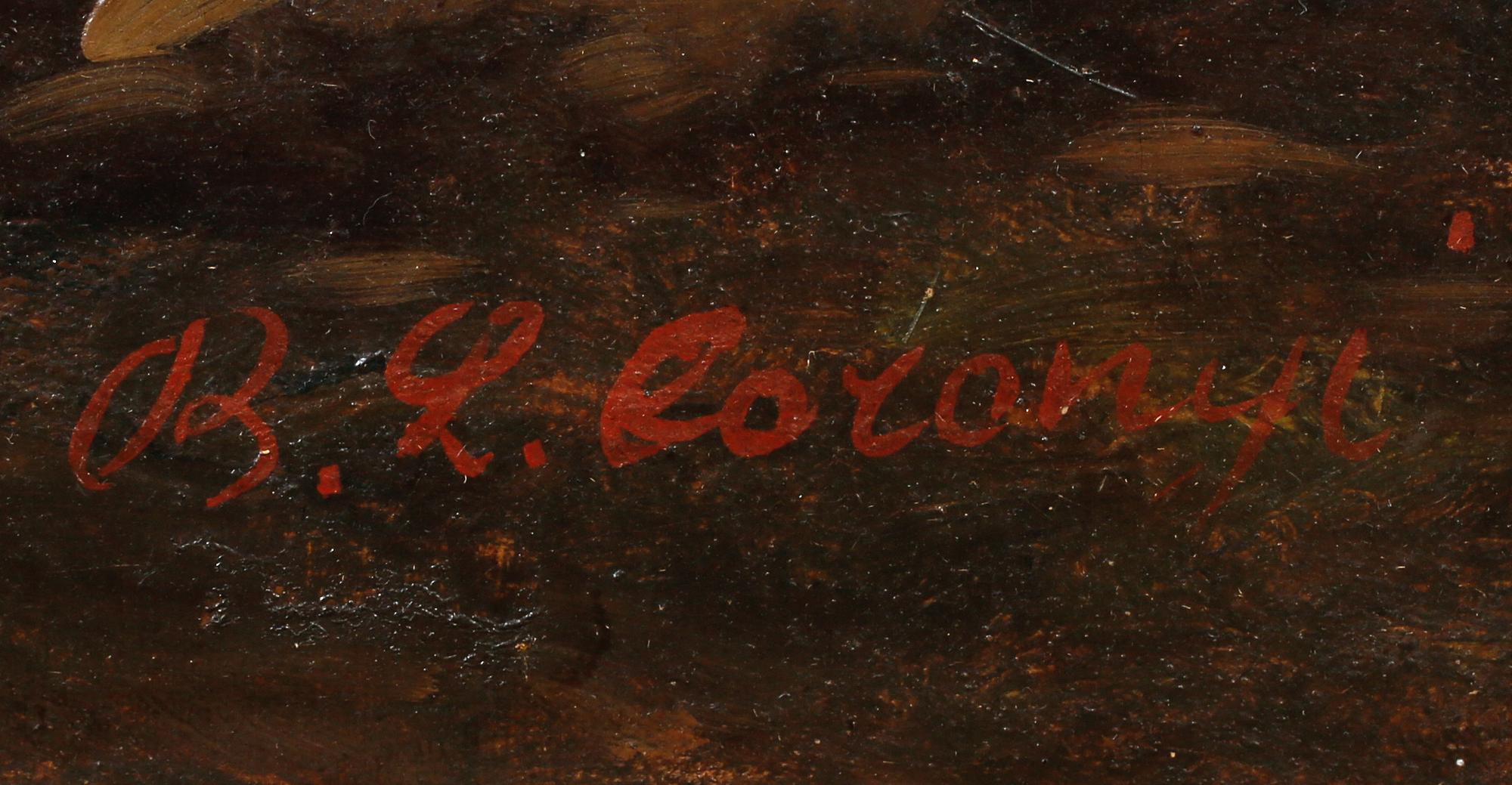 OIDENTIFIERAD KONSTNÄR, olja på duk, otydligt signerad, omkring sekelskiftet 1900.