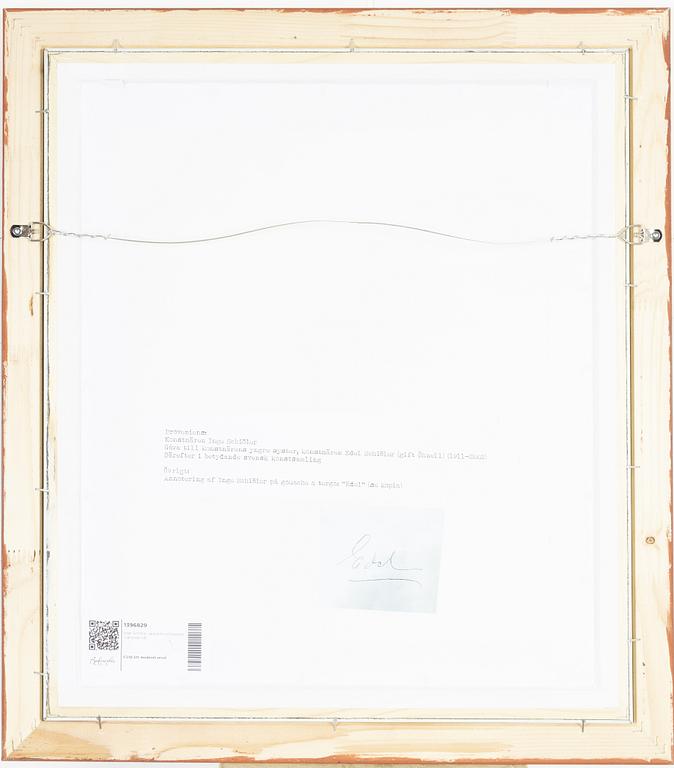 Inge Schiöler, gouache på papper, signerad.