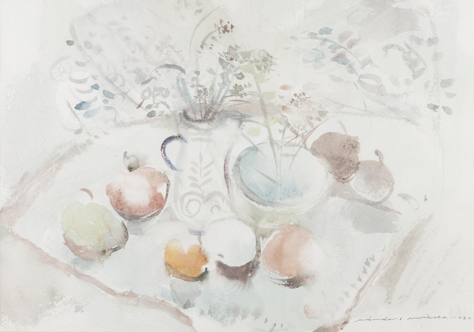 NANDOR MIKOLA, water colour, signed and dated 1980.
