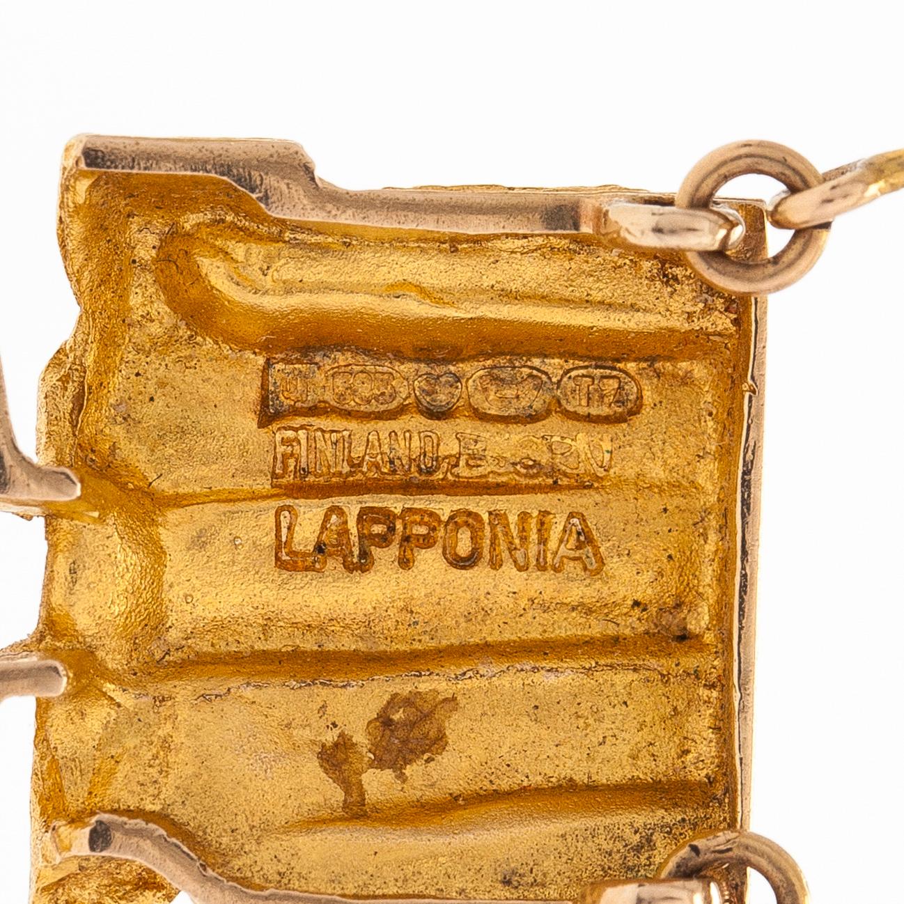 Björn Weckström, kaulakoru, "Kelohelmet", 14K kultaa ja viljeltyjä helmiä, Lapponia 1969.
