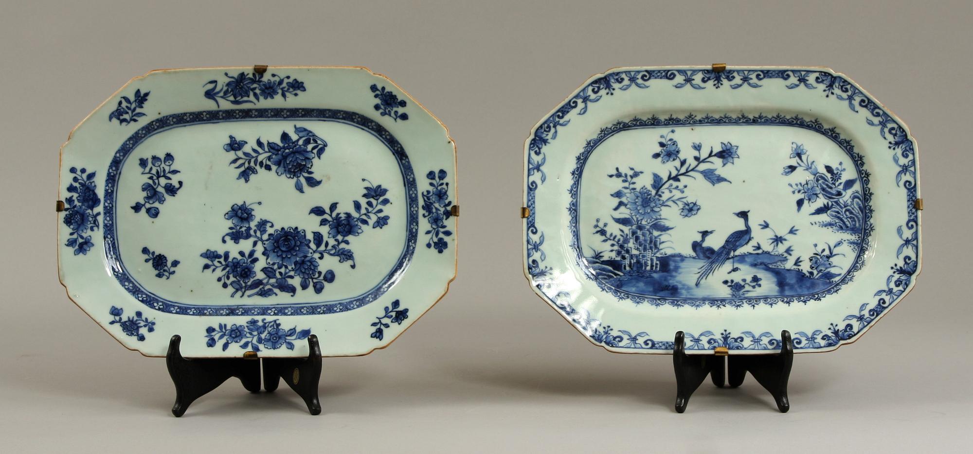 STEKFAT, 2 st, porslin, Kina, Qianlong, 1700-tal.