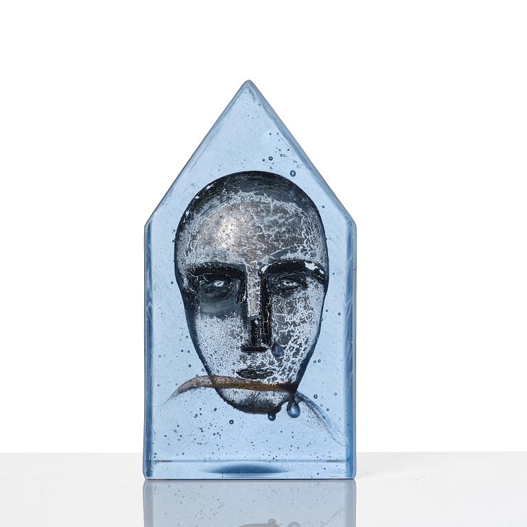 Bertil Vallien, 'House', a unique sand cast glass sculpture, Kosta Boda, Sweden.