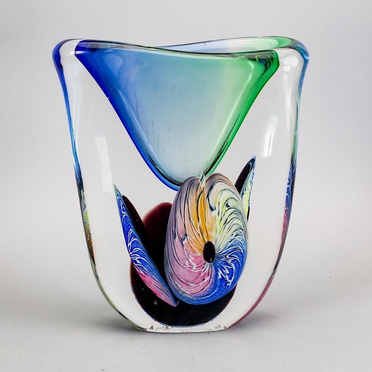 Vase, Murano, signed, height 35 cm, glass.