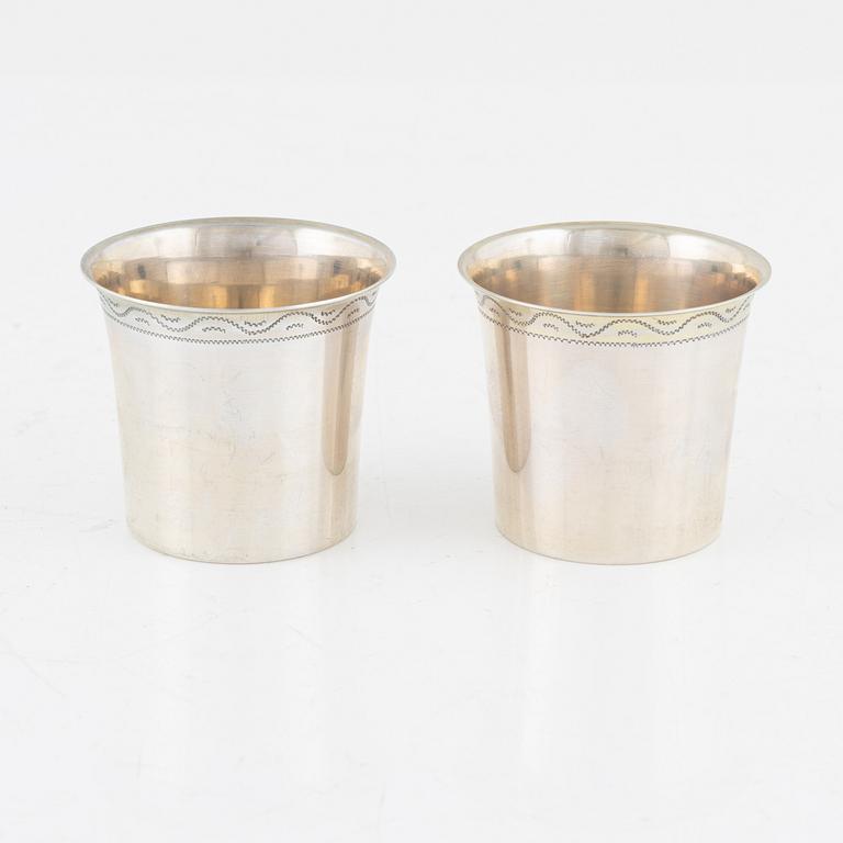 Supkoppar, 12 st, silver, K. Anderson, Stockholm, 1934.